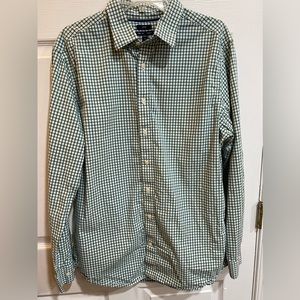 Gap Shirt Mens Extra Large White Green Premium Button Up Long Sleeve Casual Men
